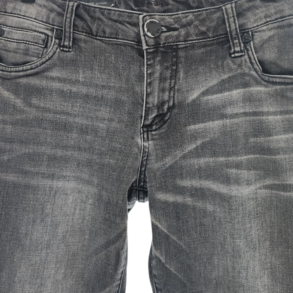KUT Catherine Boyfriend Jeans 4 Black Wash Straight - Picture 6 of 10
